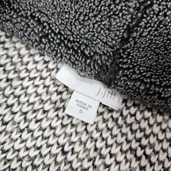 J Jill Cardigan Womens Small Brown Gray Long Line Faux Fur Trim Duster Coatigan - Picture 3 of 8